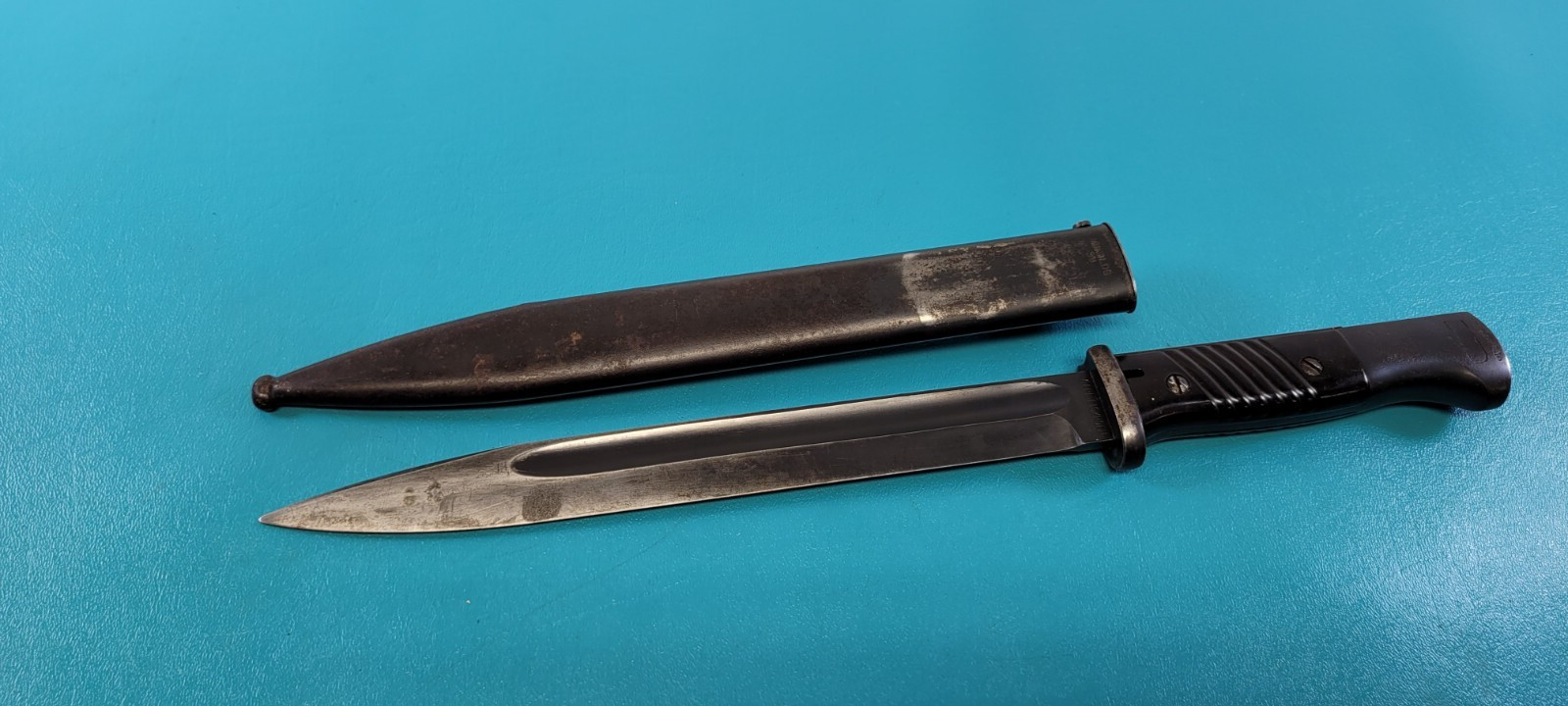 WWII German K98 Rifle Bayonet Knife Eickhorn & Mundlos Scabbard c. 1939 Q5