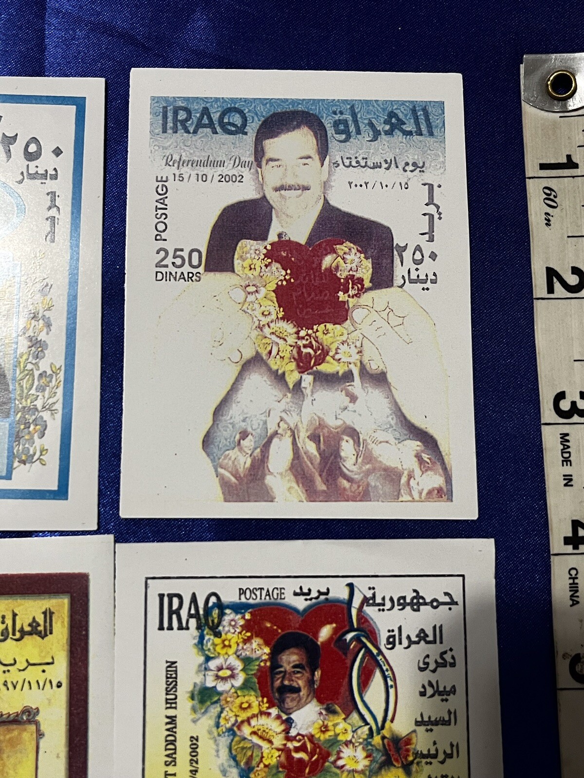 Iraq- Vintage Iraqi Commemorative Souvenir Sheets Saddam Hussein lot of 4