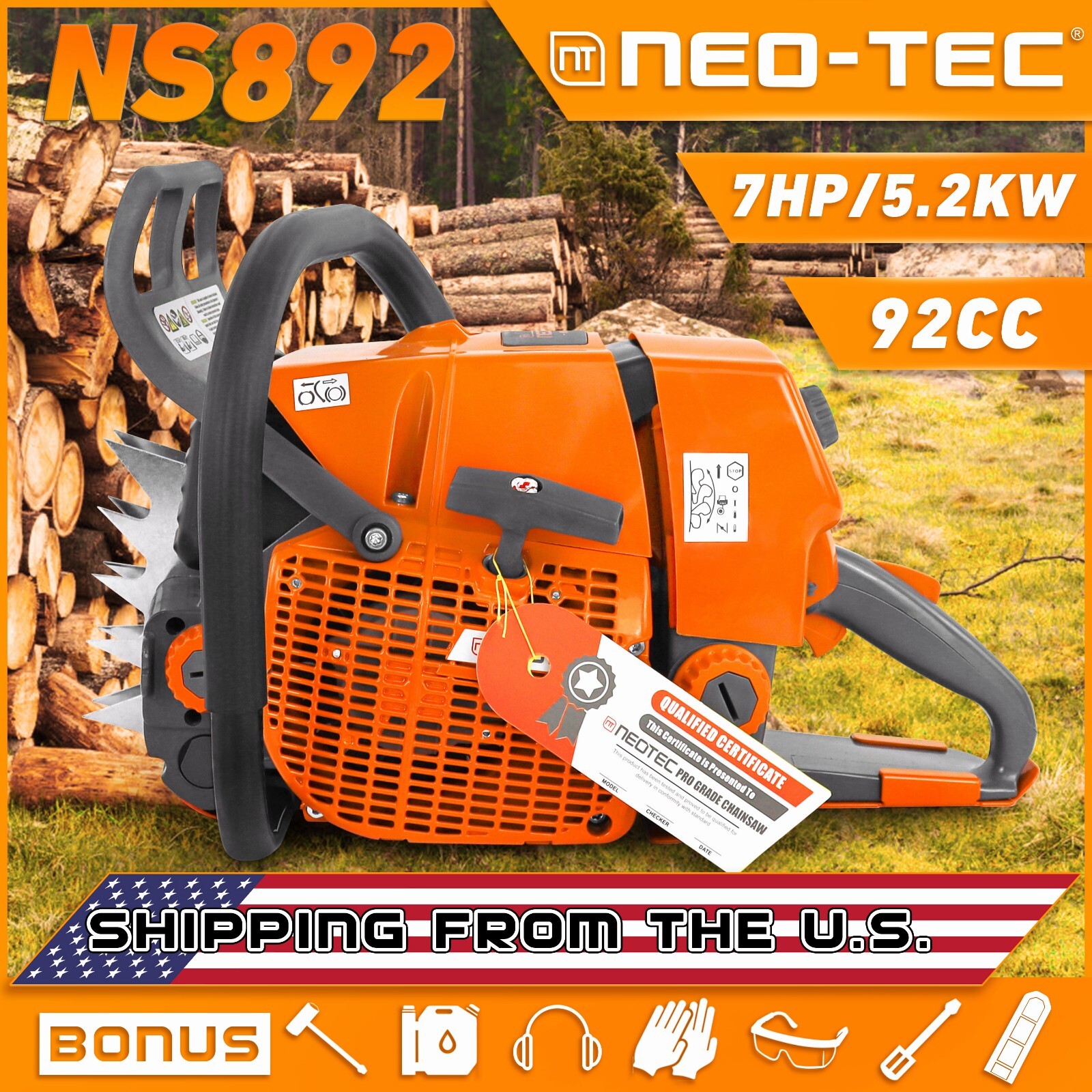 92cc Chainsaw Gas Power Head Compatible with MS660 066 G660 Milling Tree No Bar