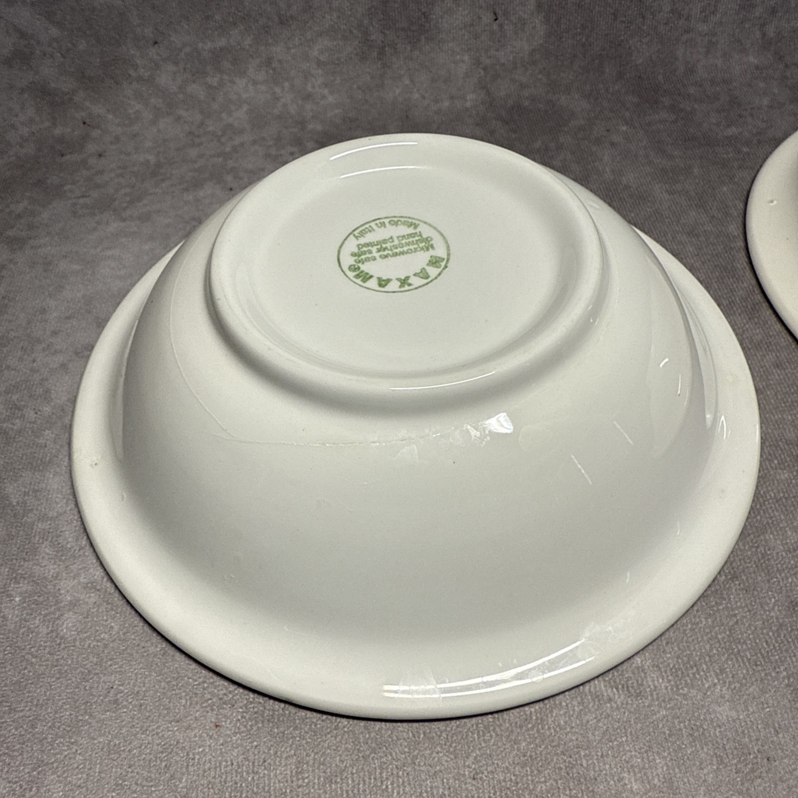 2 Maxam 8" Hand-Painted Striped Bowls Made in Italy Microwave Dishwasher Safe