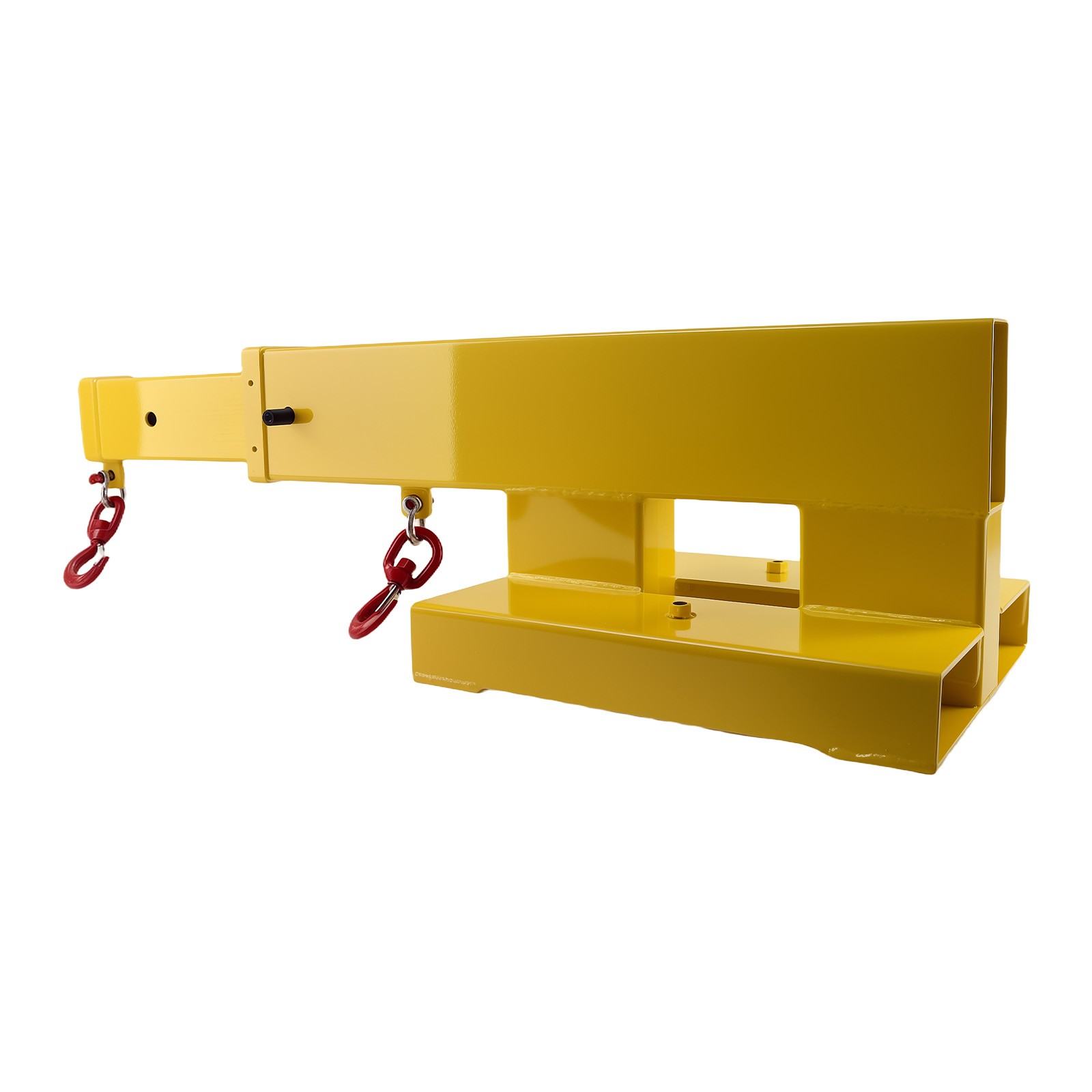 Heavy-Duty Steel Forklift Jib Boom - 47.25"-77" Adjustable Hooks Tool NEW