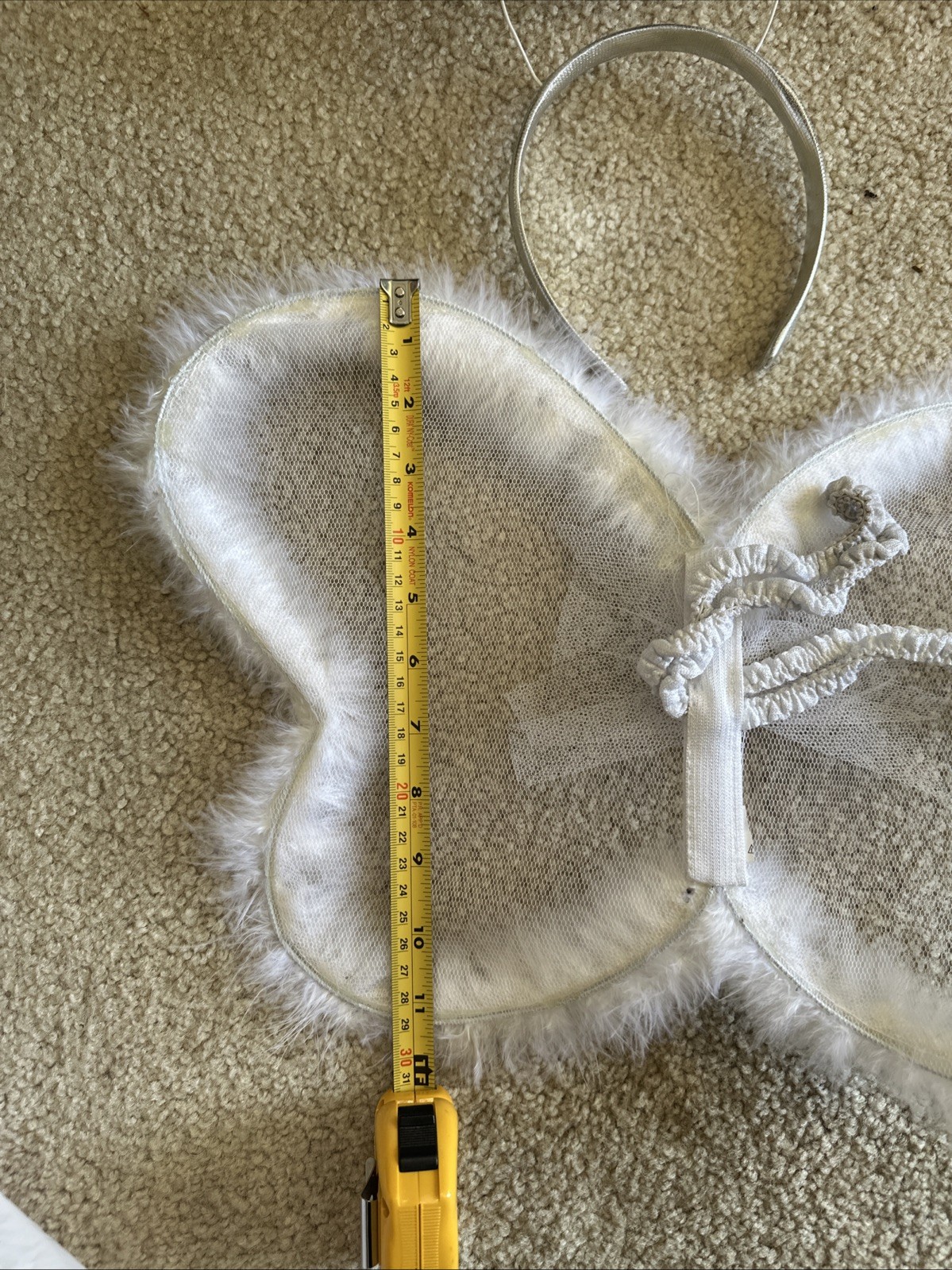 Halloween Costume Angel Wings Headband Star Wand Tinsel White Adult Child