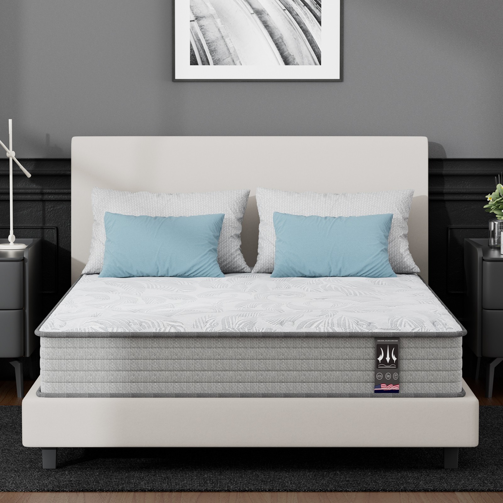 6/8/10/12/14 Inch Twin Full Queen King Gel Memory Foam Spring Mattress In A Box