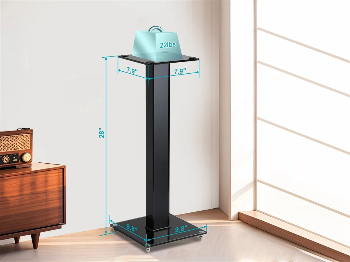 Monoprice Elements Speaker Stand - 28 Inch (Pair) With Cable Management