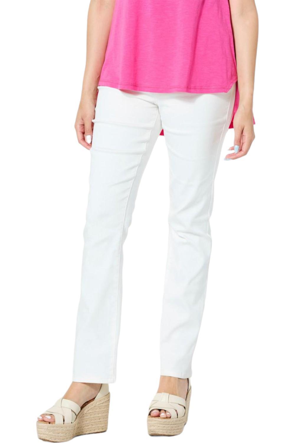 DG2 by Diane Gilman Virtual Stretch Denim Straight-Leg Jean White