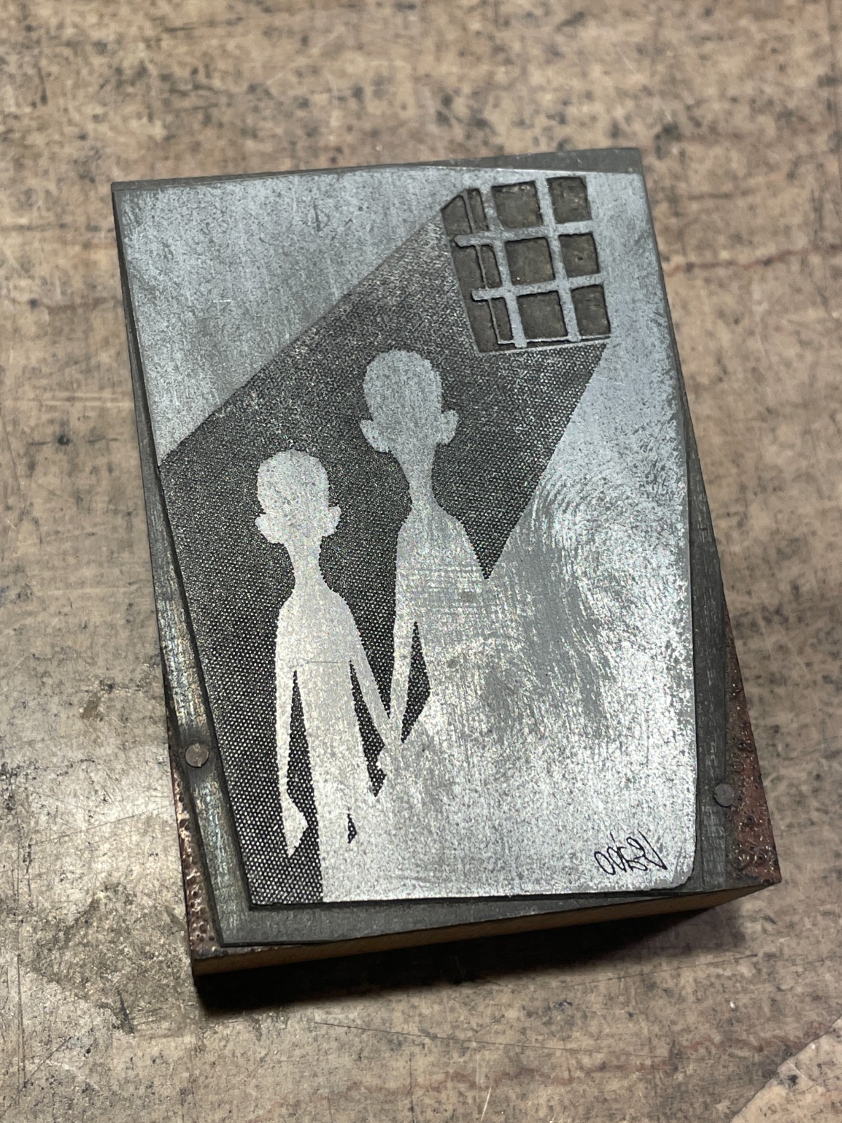 Printing Letterpress Printers Block NAACP 'LEABO' Silhouette W/ Window (1221)