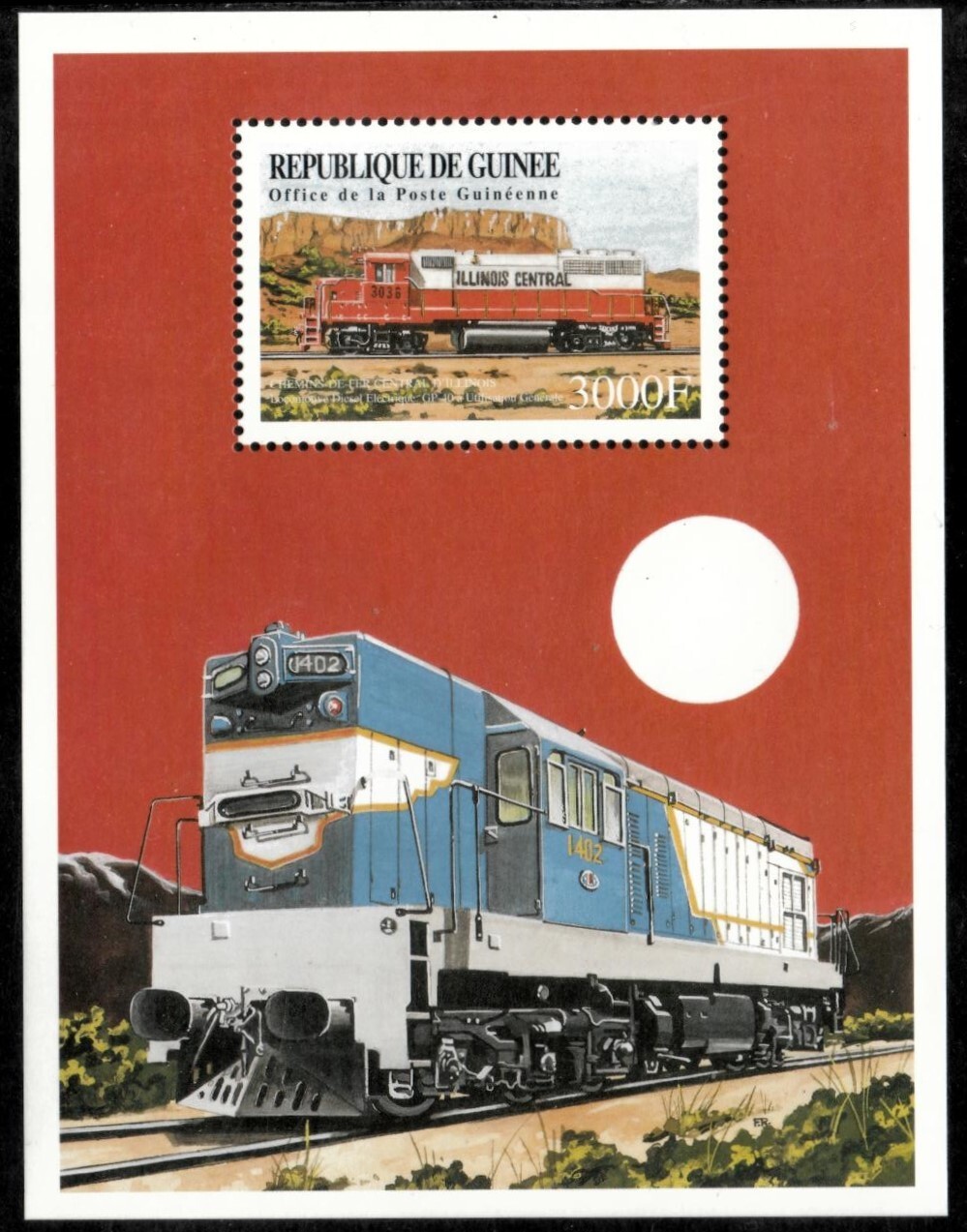 Guinea-Conakry 1999 - Trains - Souvenir Stamp Sheet - Scott #1549 - MNH