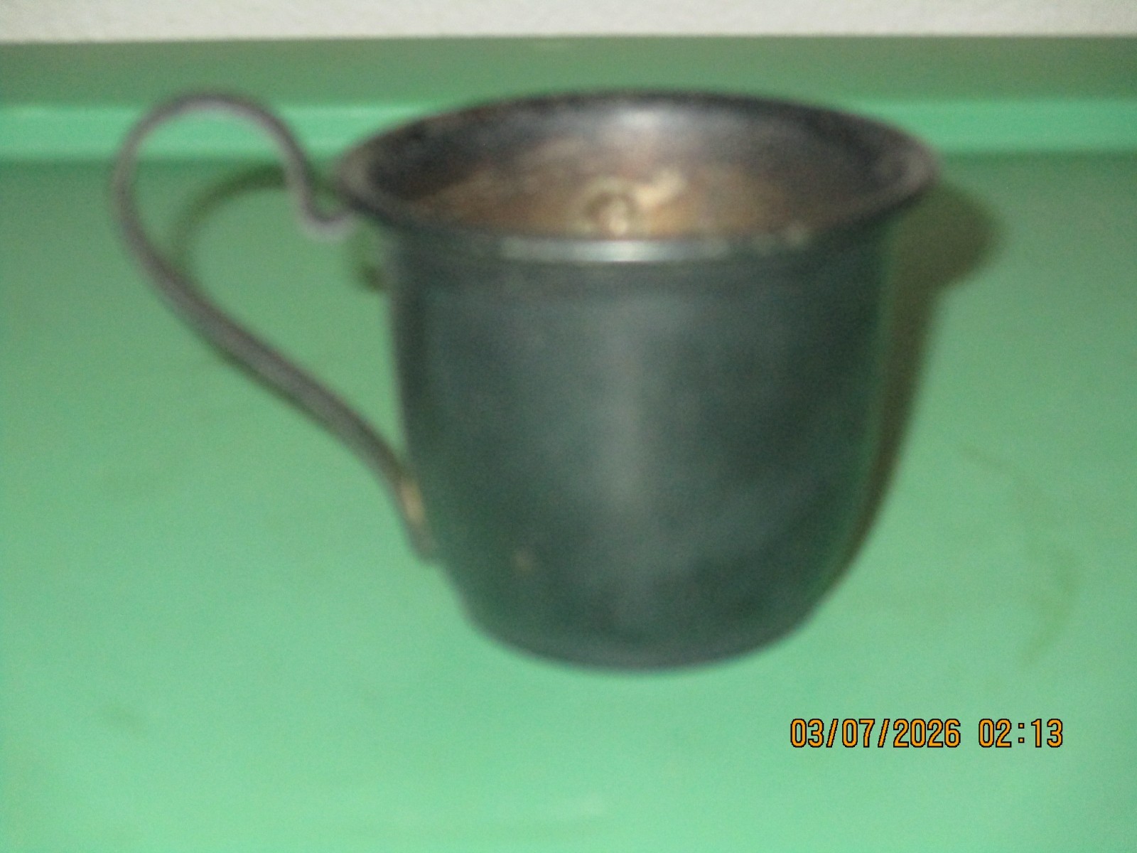 Vtg Selandia Denmark 820 European Silver Children's Cup w/ Embossed Cat