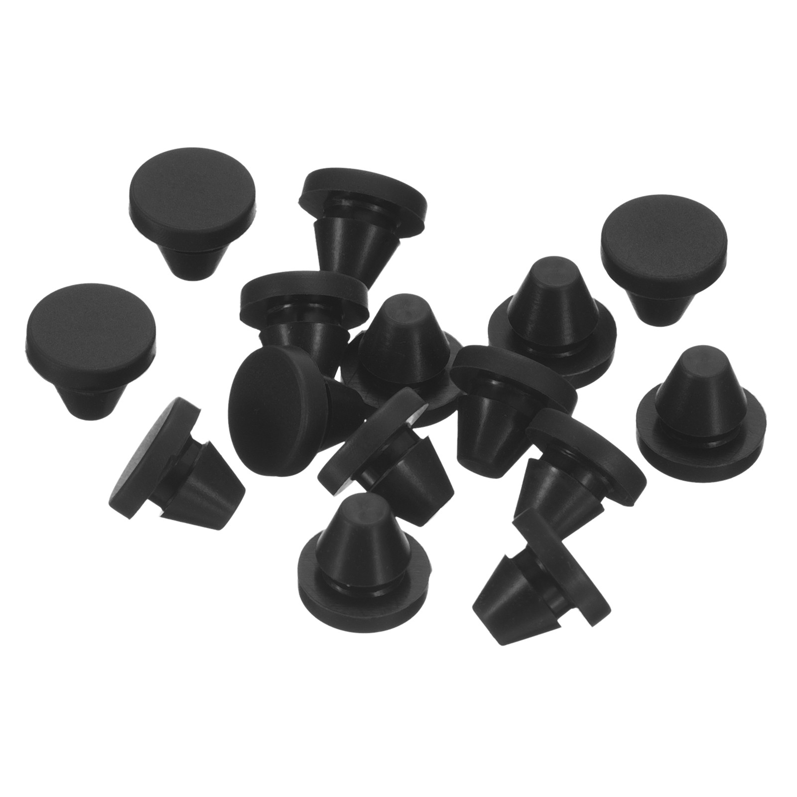 15Pcs Silicone Plugs Rubber Round Hole Plugs for 7-8mm Hole Black