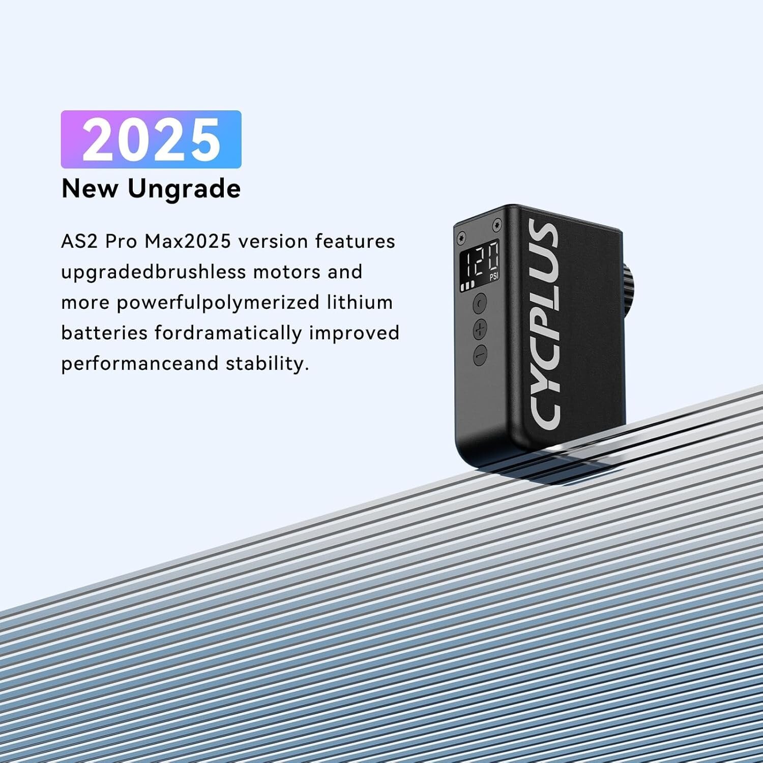 CYCPLUS AS2PROMAX 120PSI Electric Tiny Bike Pump with Gauge,2025 Updated Version