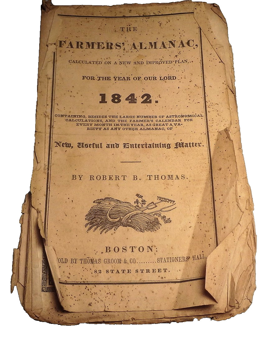 ✅SLAVE RELATED 1842 Robert Thomas FARMER'S ALMANAC w/ FULL RARE MAP - HISTORIC!✅