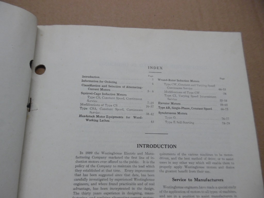 1918 Westinghouse Alternate Current Electric Motors Catalog Squirrel Cage More