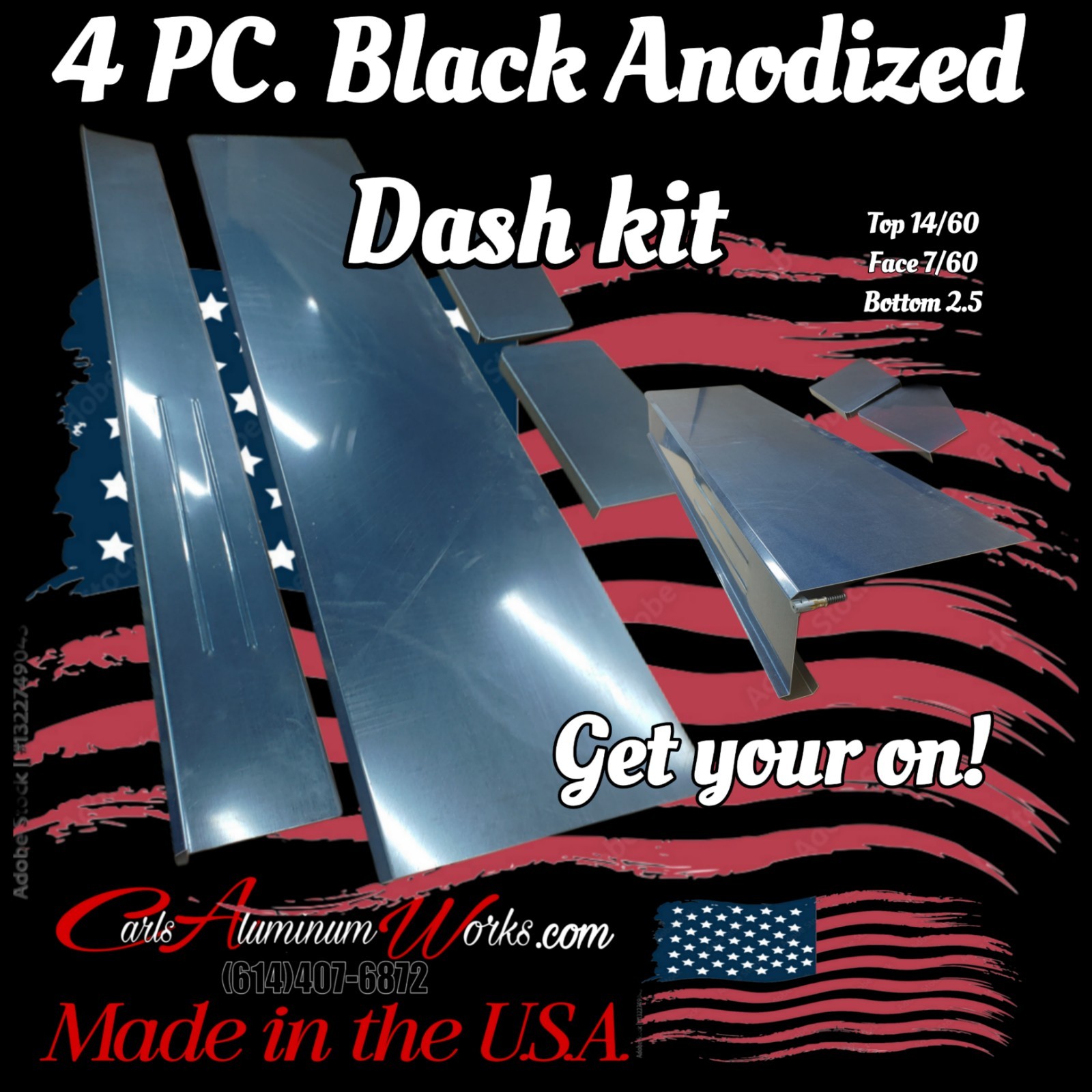 Universal Dash Kit (Racing or Pro Street)  Black Anodized