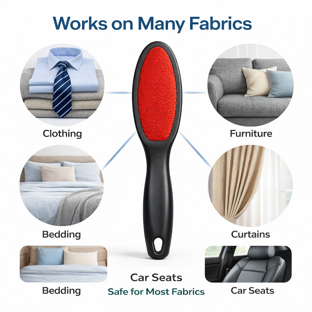 2 Pack Reusable Lint Brush Pet Hair Remover Clothes Furniture Bedding