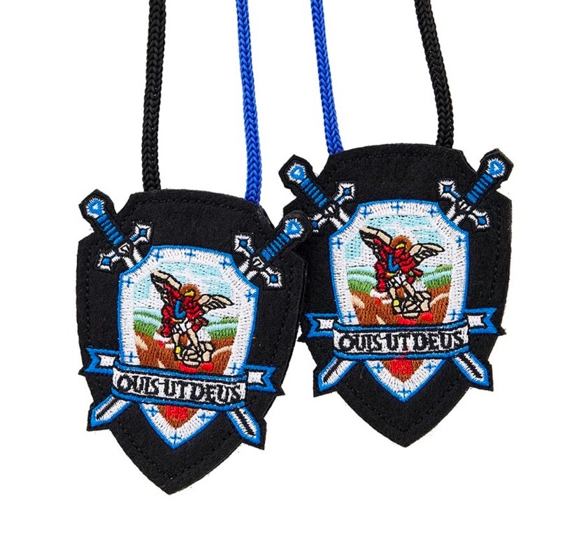 St. Michael Deluxe Woven Scapular Large size Escapulario San Miguel Grande