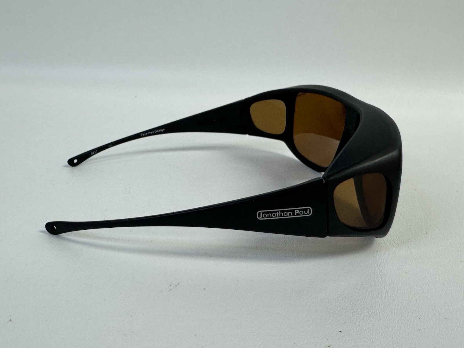 JONATHAN PAUL Polarized XL Sunglasses Fitovers Aviator Black Amber AV001A
