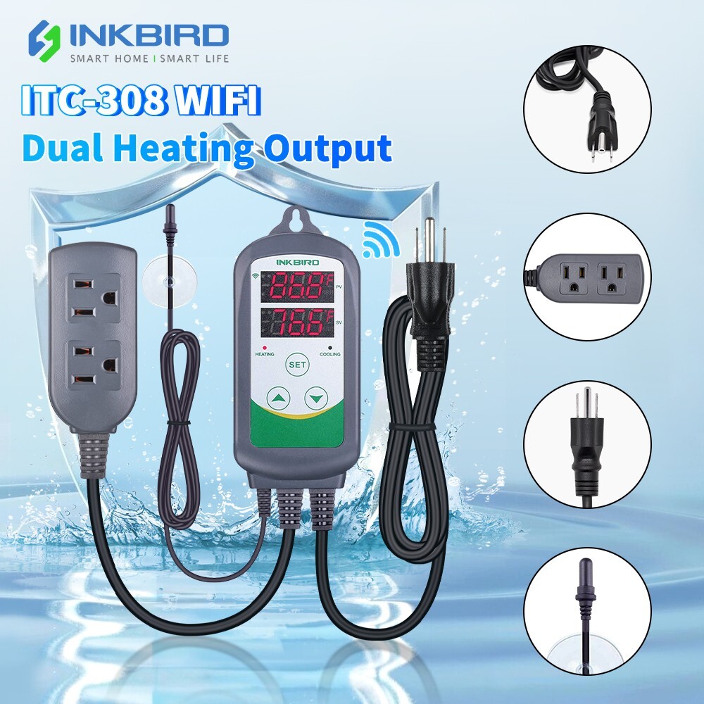 Inkbird Digital Heat Cool Temperature controller ITC-308S Aquarium Plastic Probe