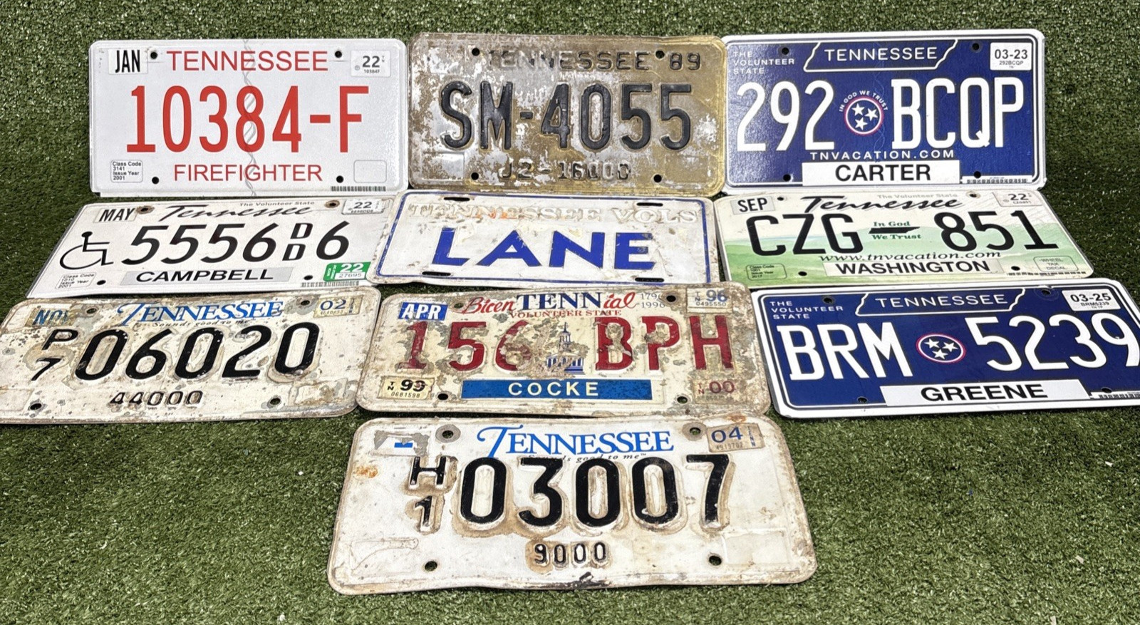 Lot Of 10 Random Misc USA License Plates Vintage! Man Cave, Crafts. Cool Pieces