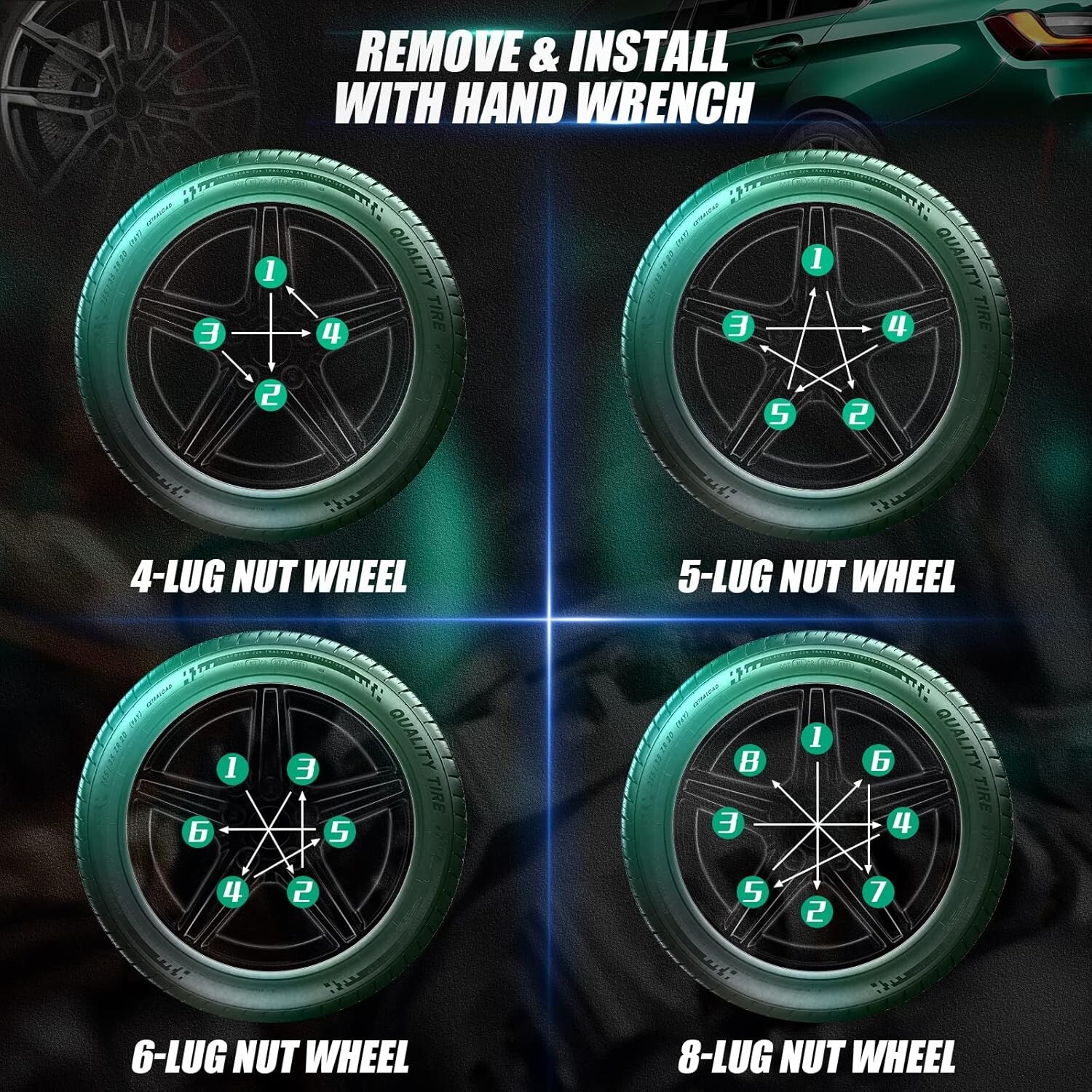 32pcs 9/16 x18 Black Lug Nut for 2002-2010 Ram 1500 1994-2011 Ram 2500 3500 8Lug