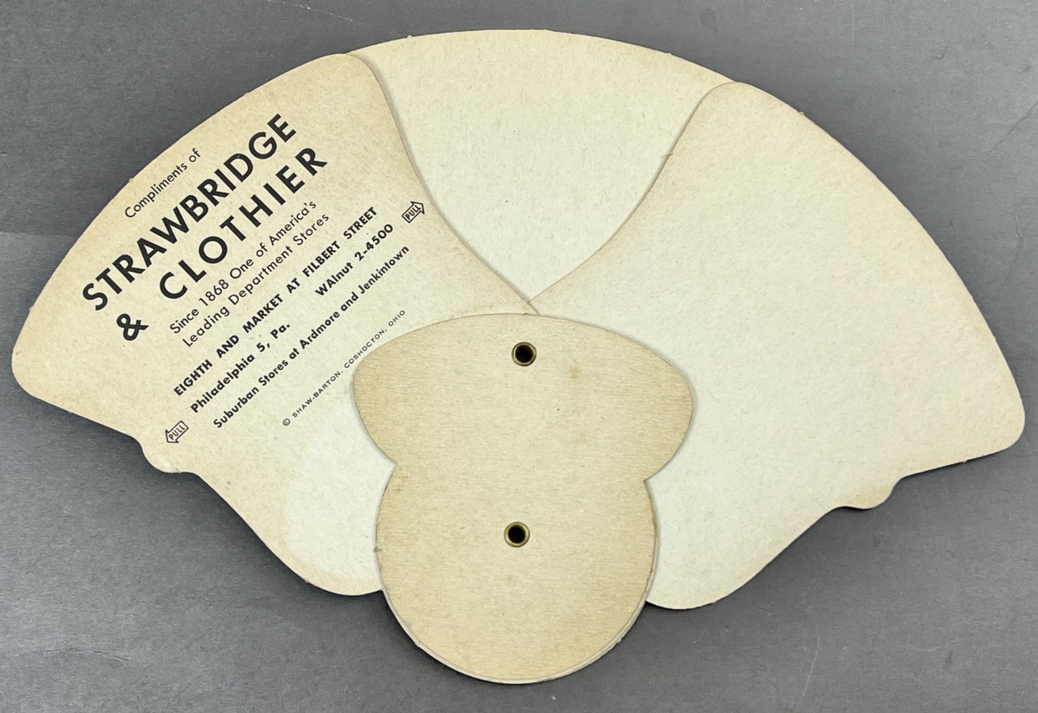 Strawbridge & Clothier Philadelphia Advertising Hand Fan Used