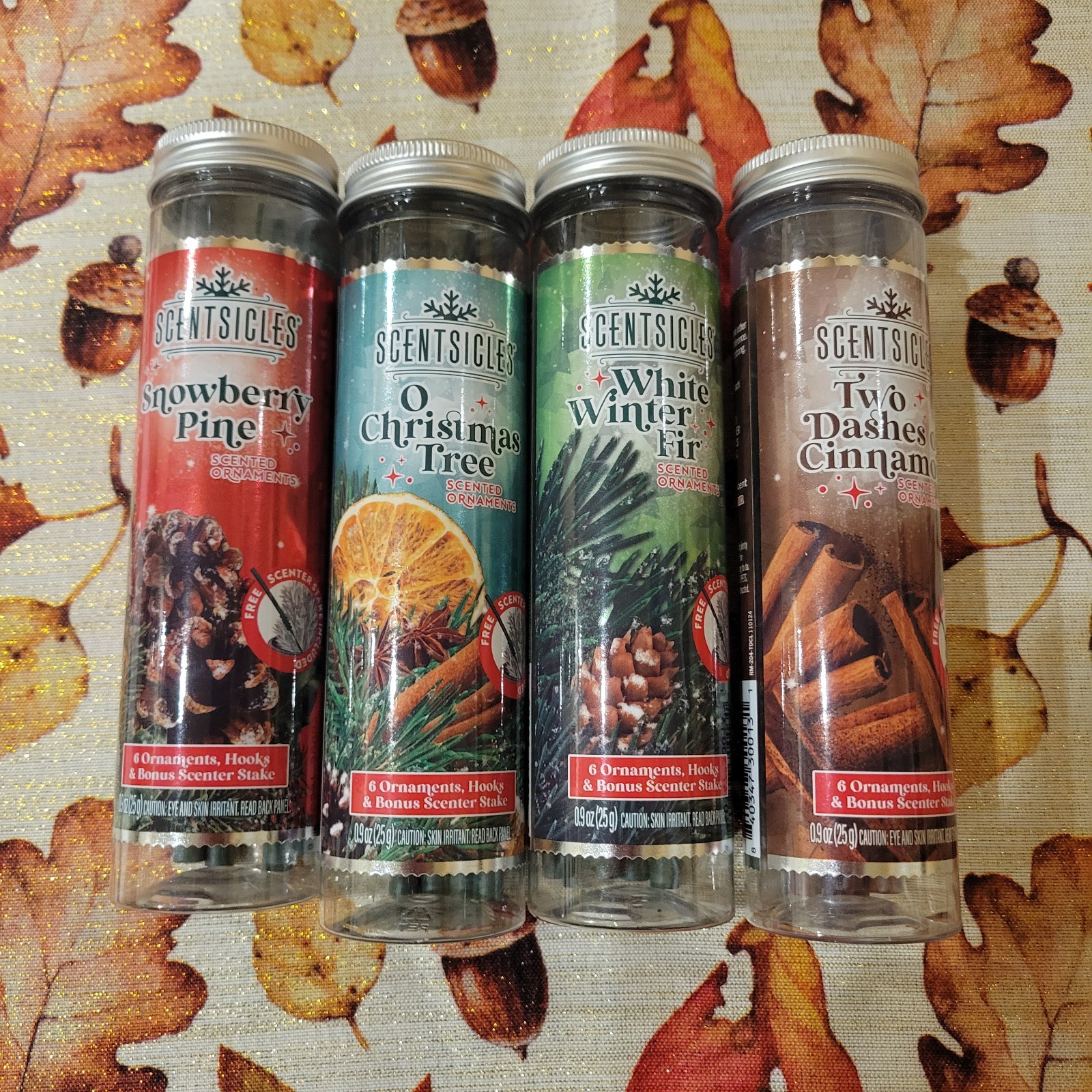 Scentsicles Scented Ornaments Spiced Pine Cones Scent 6 Count 4 Bottles 24 Total