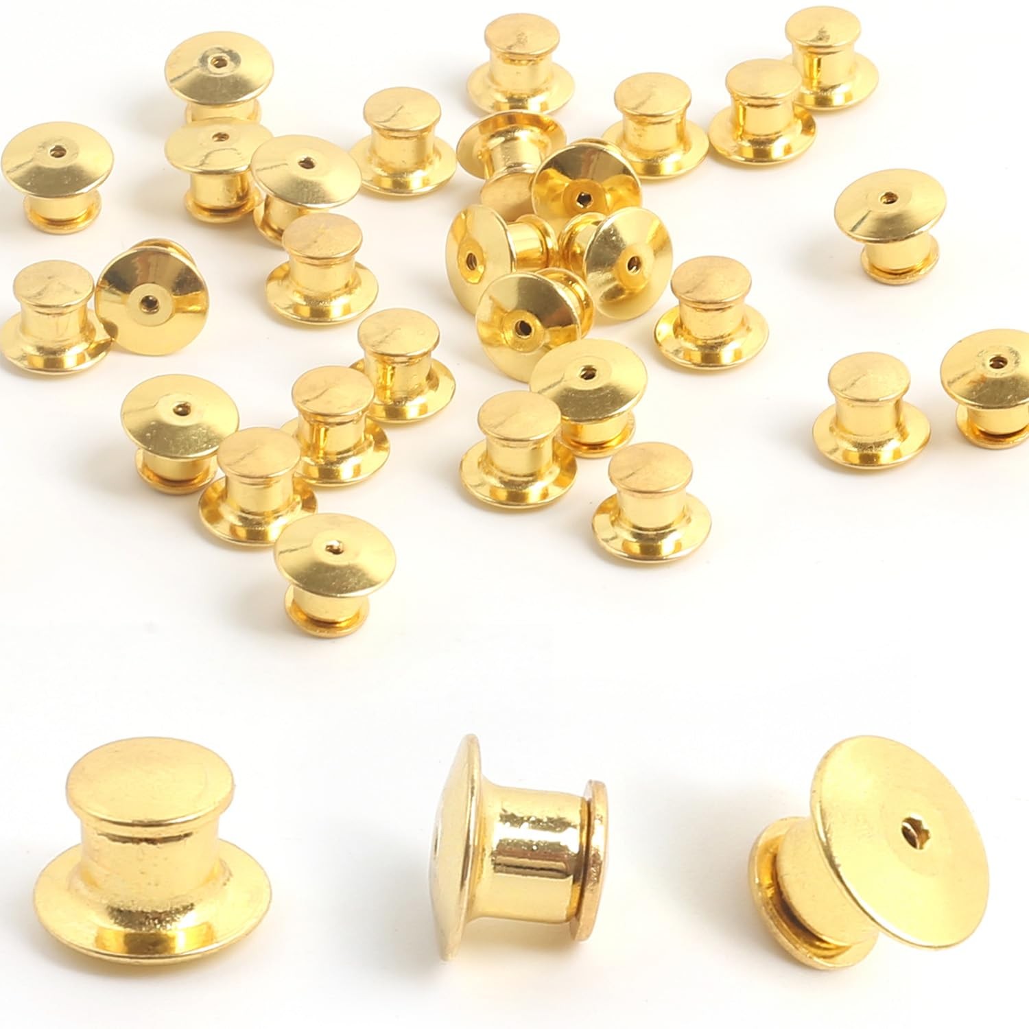 30 PCS Locking Pin Backs,Locking Keepers,Metal Backing for Glod