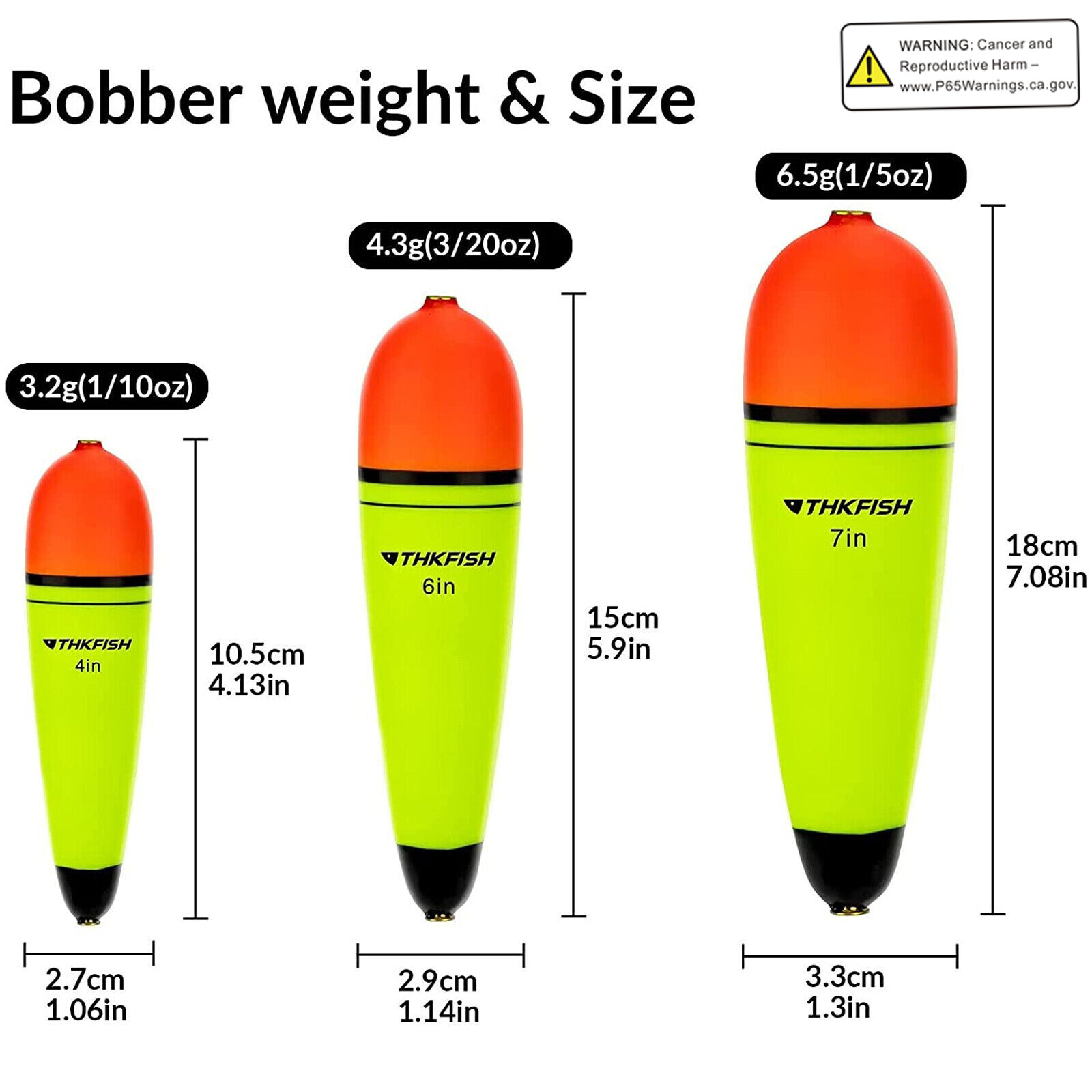 4pcs 4", 6", 7" Slip Bobbers Floats EVA-Slider-Bobbers Slip Corks for Sea Fish