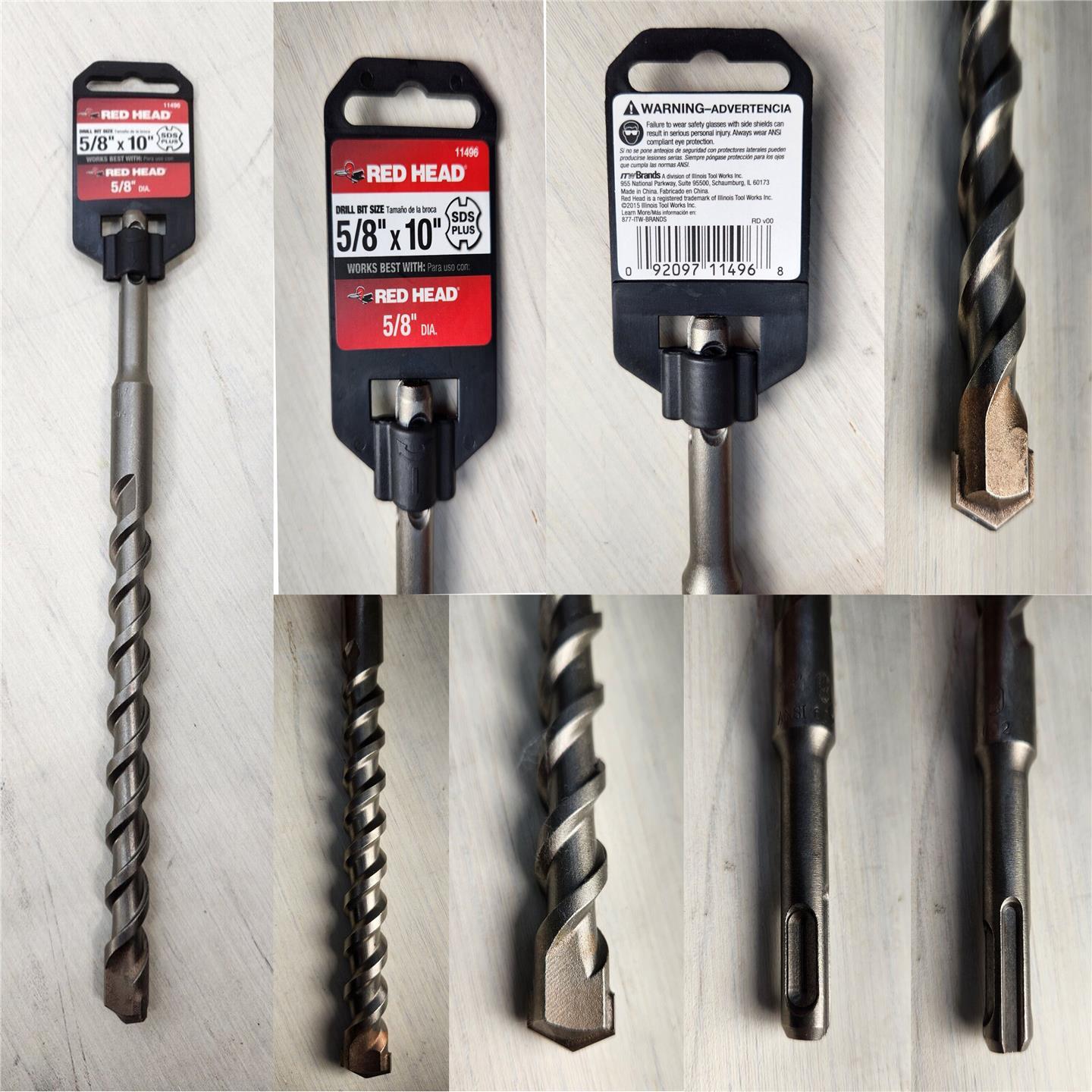 Red Head 5/8" x 10" SDS Plus Masonry Concrete Brick Drill Bit 11496 - 1