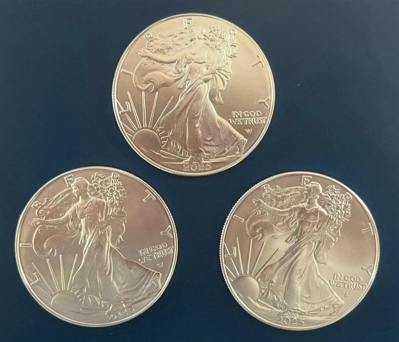 Lot Of (3) 2025 American Si*lv*er Eagle 1 Oz Coins