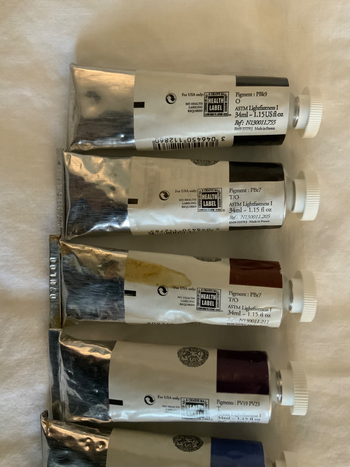 Sennelier Extra-Fine Professional Artist's Oil Colors 7 Unused (34ml) Tubes