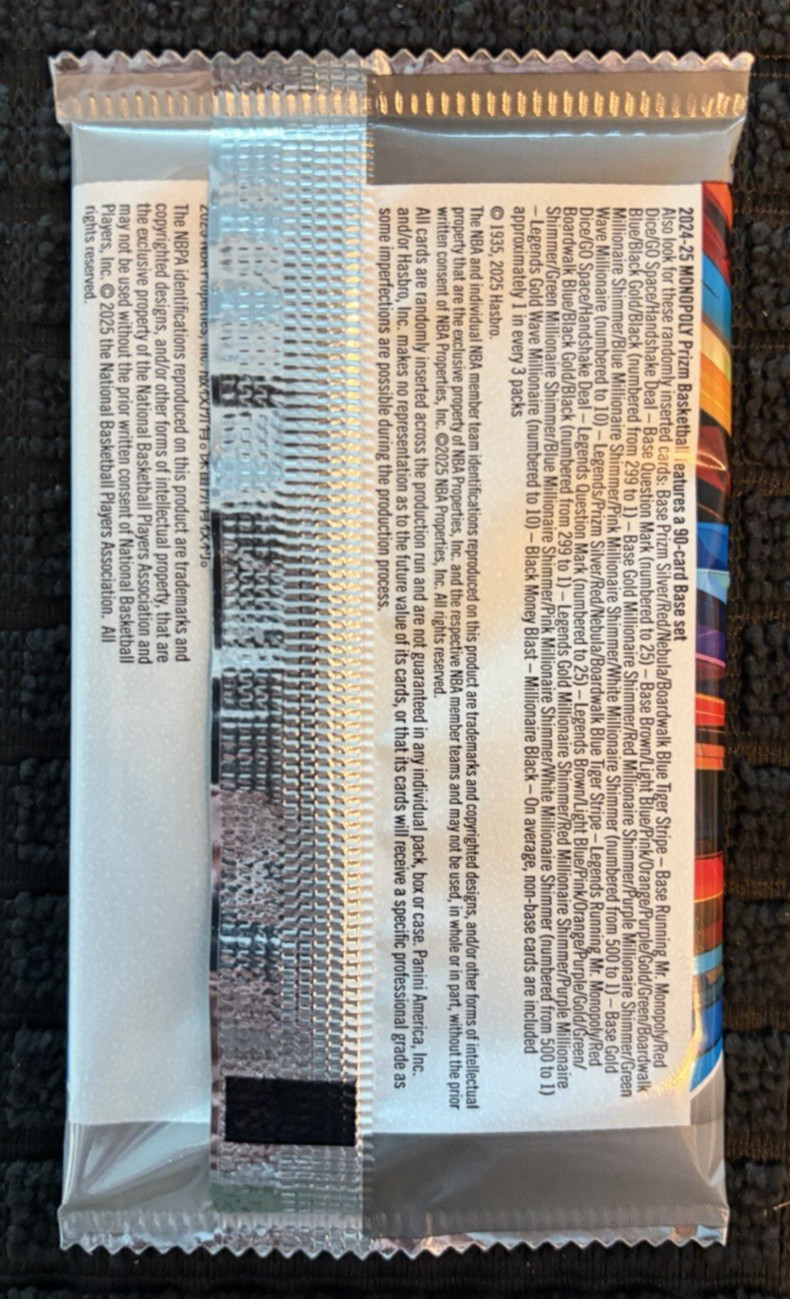 Single Pack - 2024-25 Panini Prizm Monopoly Basketball - Unopened/Factory Sealed