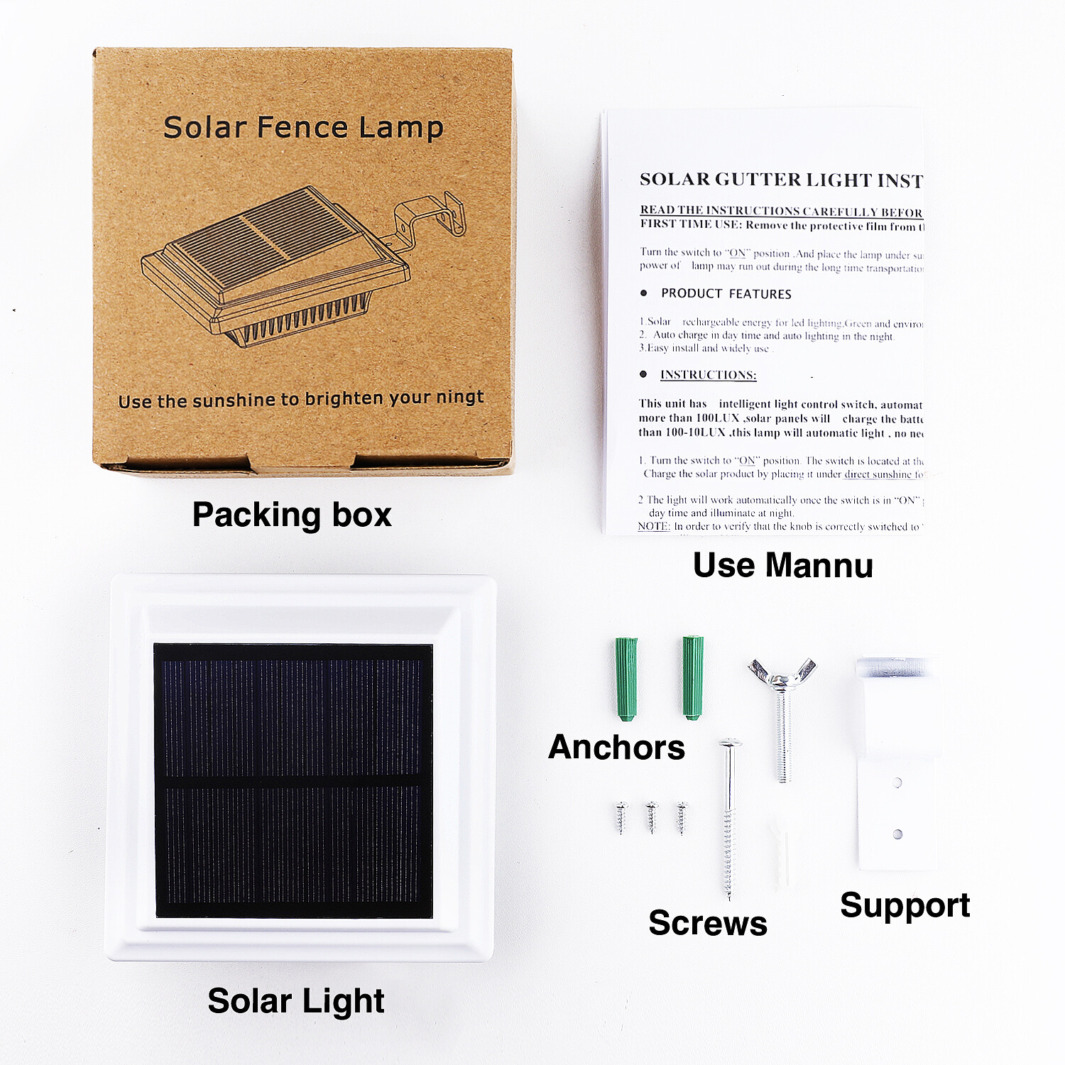 2/4/6PCS 40LEDs Solar Powered Lights for Fence Roof Gutter Yard Roof Wall Lamp