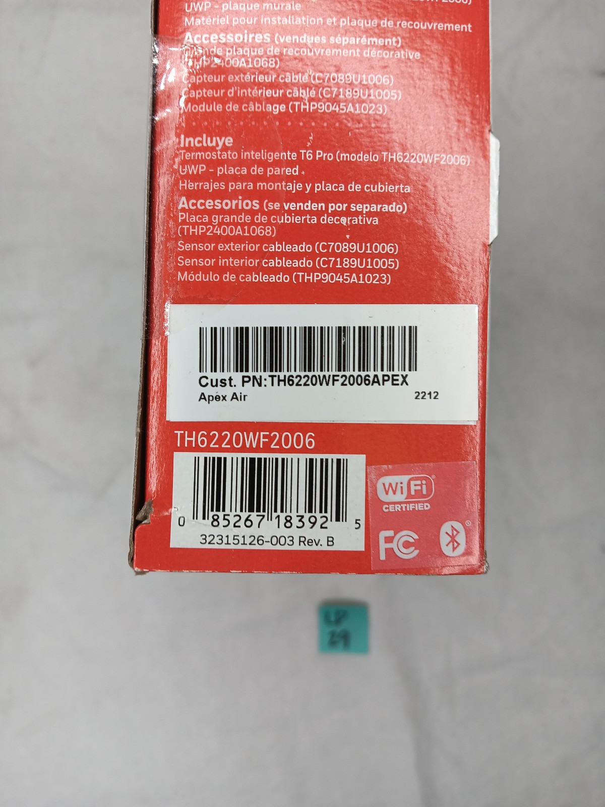 Honeywell *CONTRACTOR BRANDED SEE PICS* TH6220WF2006 T6 PRO Smart Thermostat