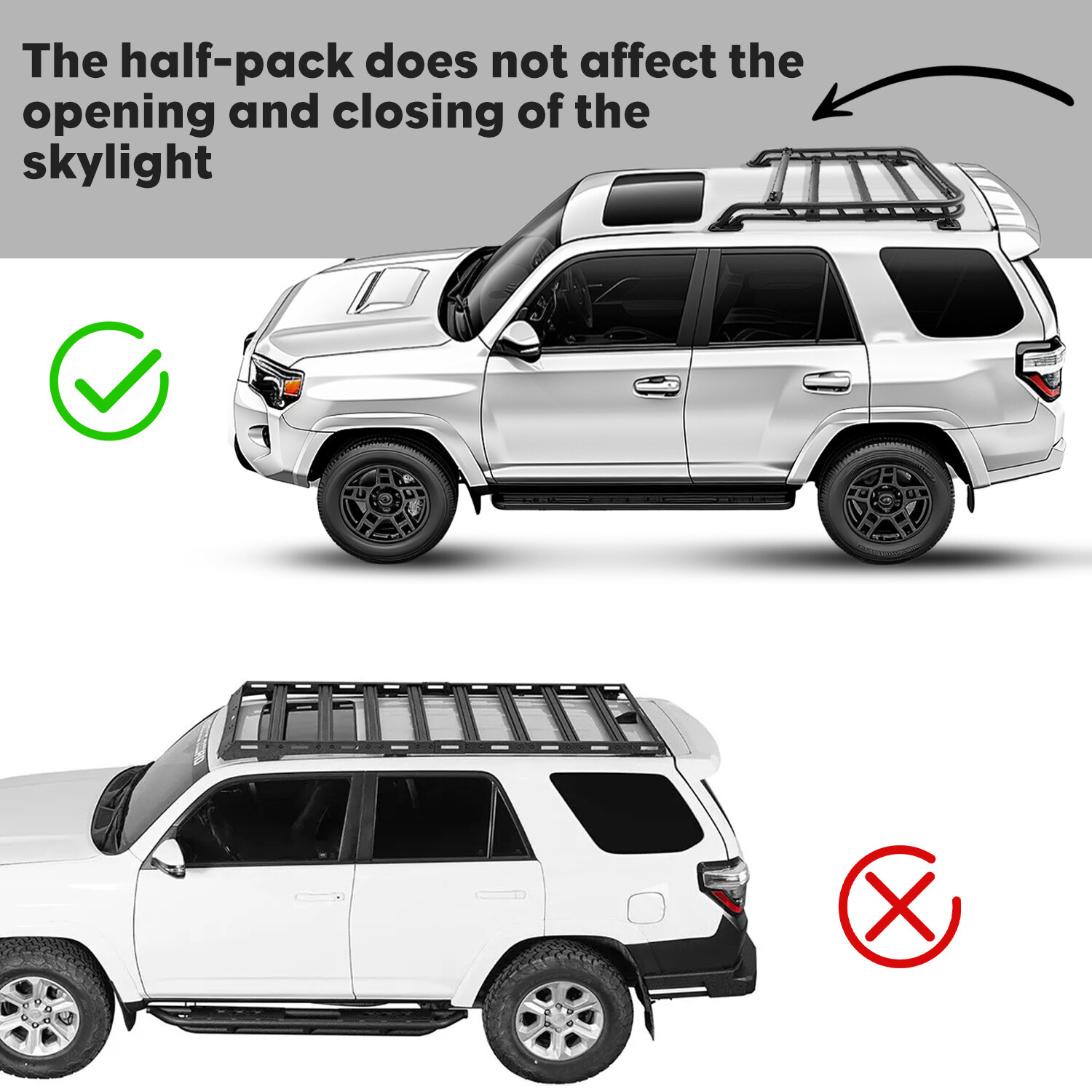 Heavy Duty Roof Rack For Toyota 4Runner 2010-2024 Adjustable Roof Rail Aluminum
