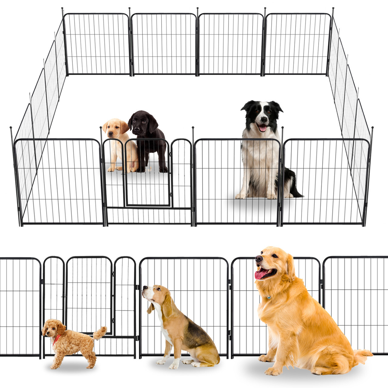 Bag only 16-Panel Dog Playpen 24" Metal Pet Fence Indoor Outdoor Puppy Exercise