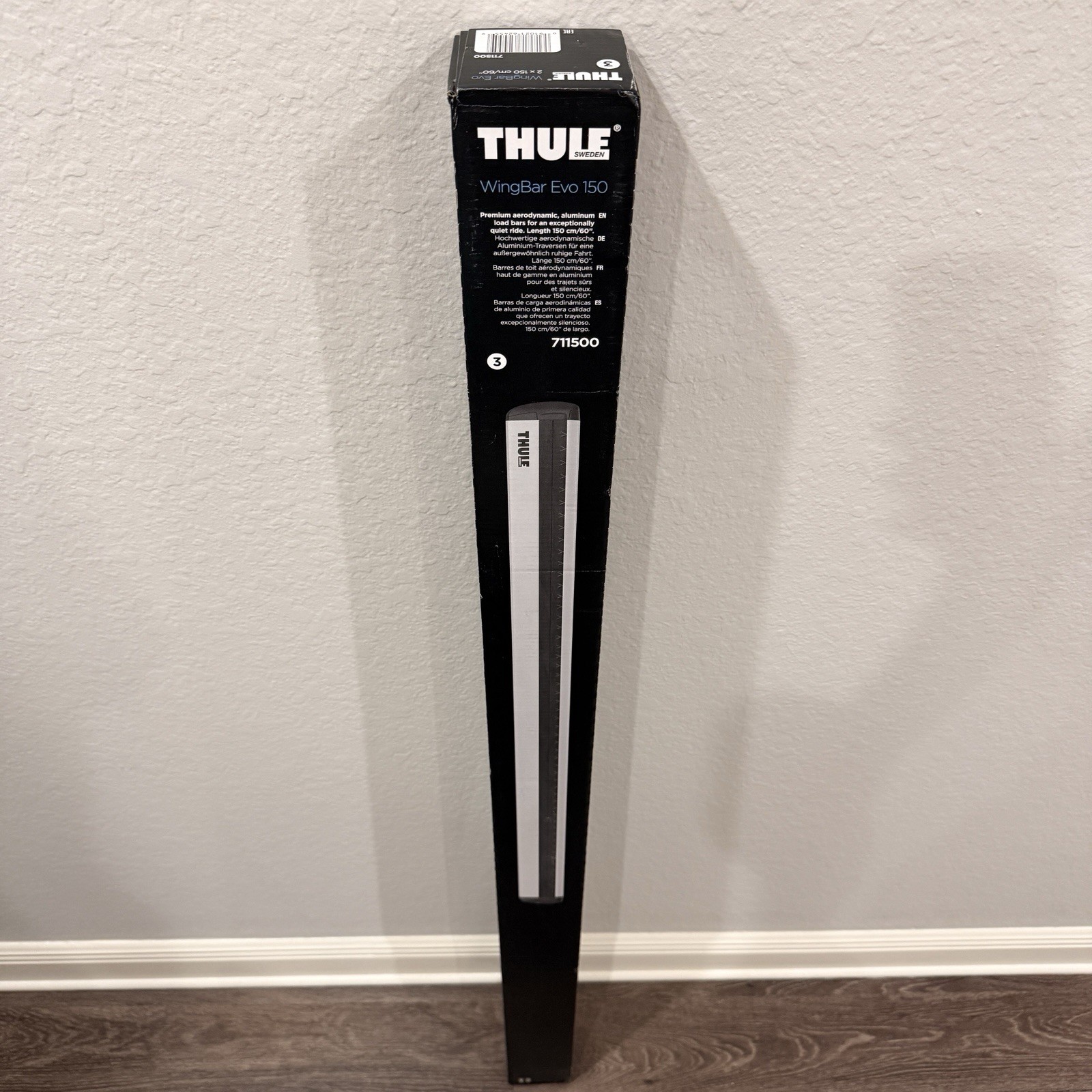 Thule WingBar Evo 150 cm Roof Bars 711500 (60" inches / 2 Pack) Color: Aluminium