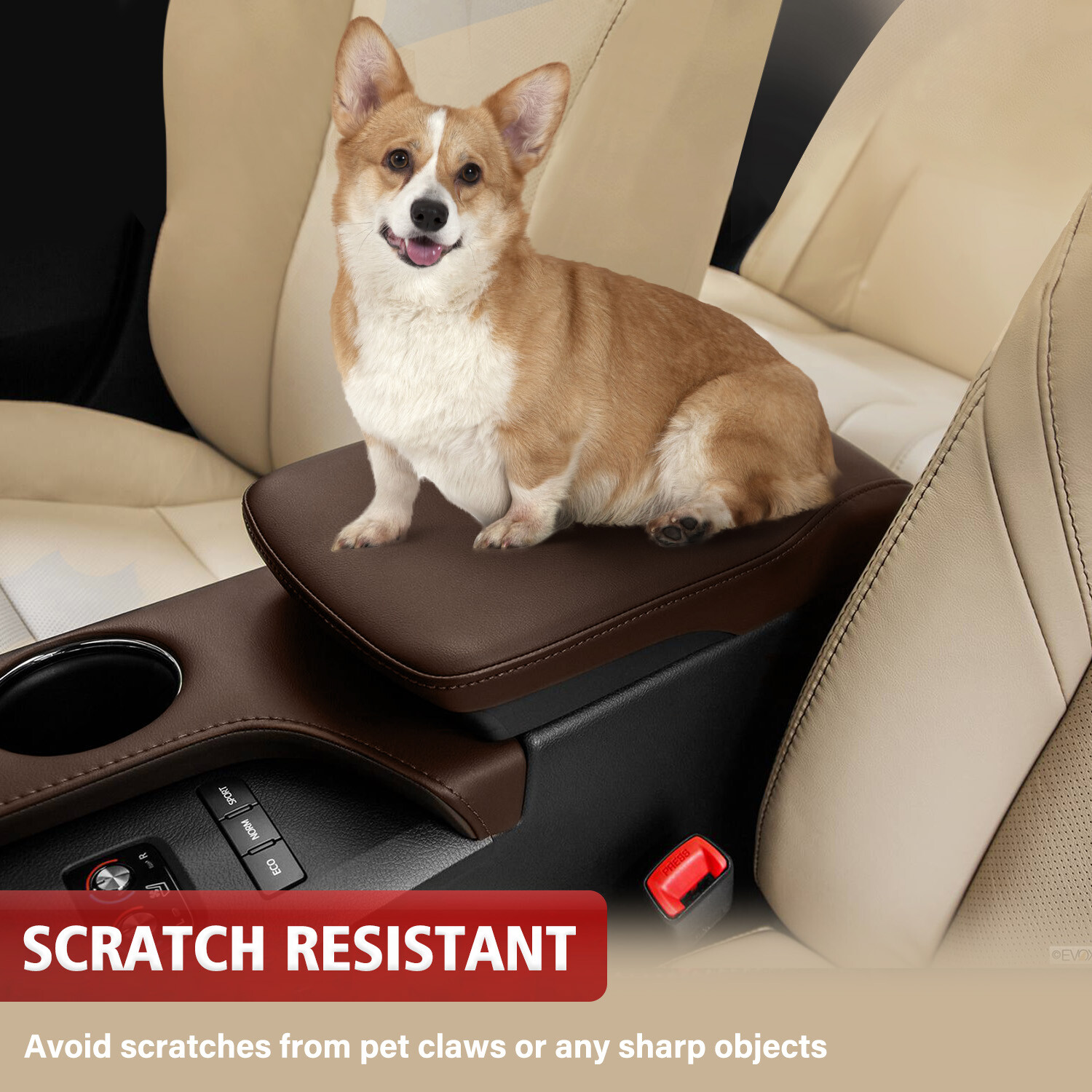 Fits 2013-2018 Toyota Avalon Console Lid Armrest & Door Panel Cover Trim Brown