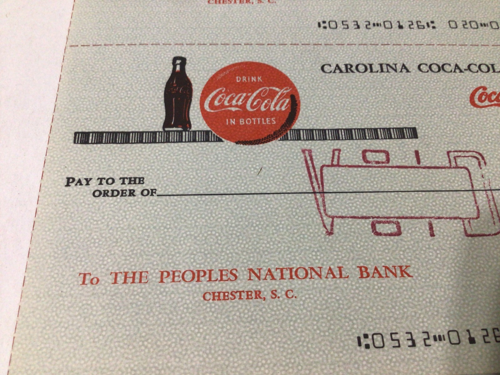 6 Carolina Coca Cola Bottling Company Chester South Carolina 1970's Checks