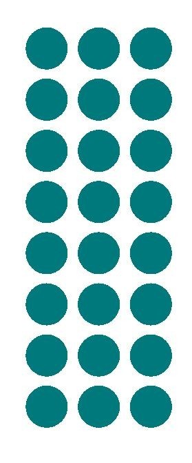 TURQUOISE 1" Round Stickers Color Code Inventory Label Dot Stickers Seals
