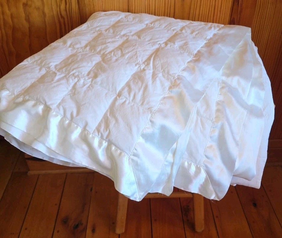 75+% Down Blanket/Duvet Insert By Belk 90x94" READ Queen/Full Ivory Satin Trim