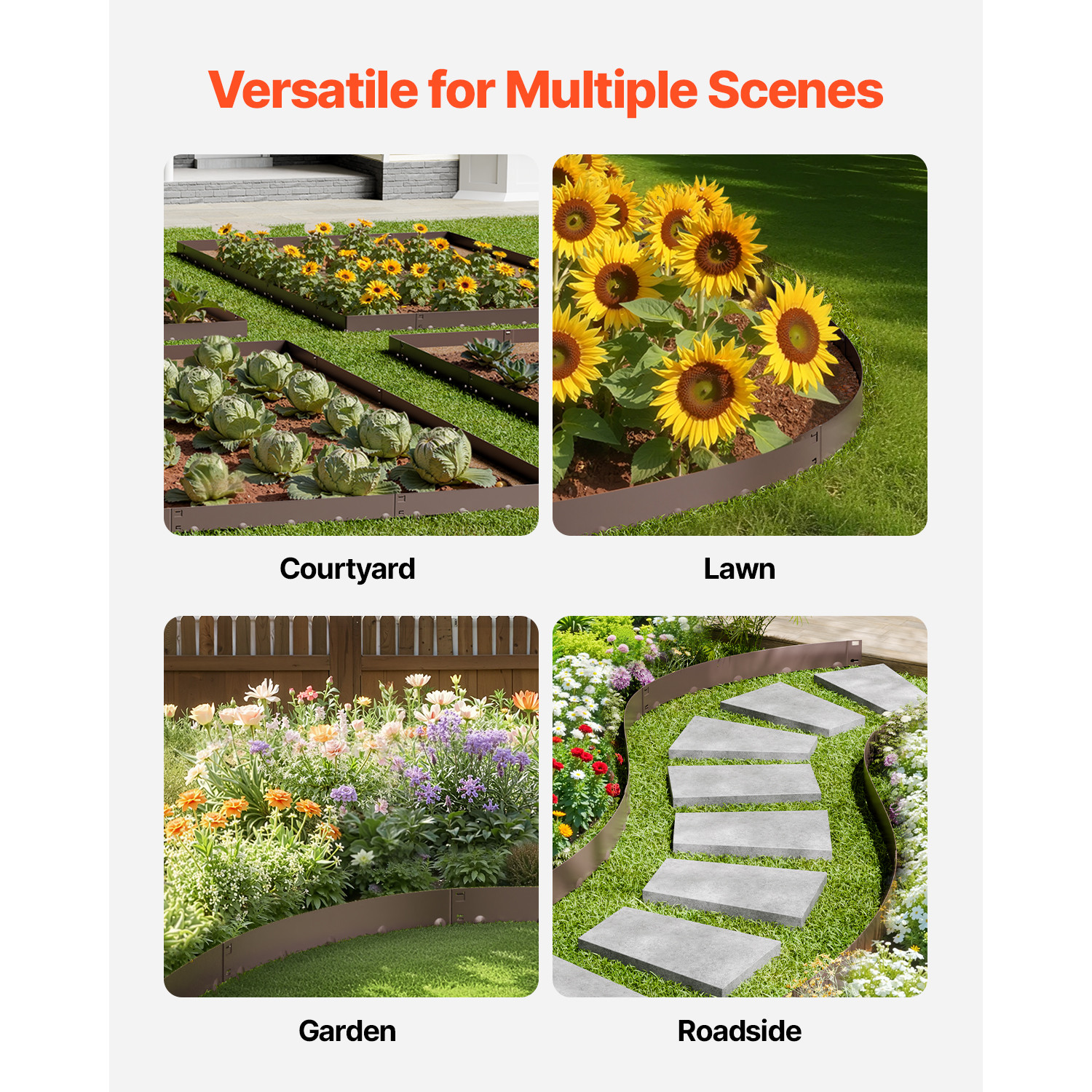 Steel Landscape Edging 5 Packs 39x3in Rust-Resistant Garden Edging Border