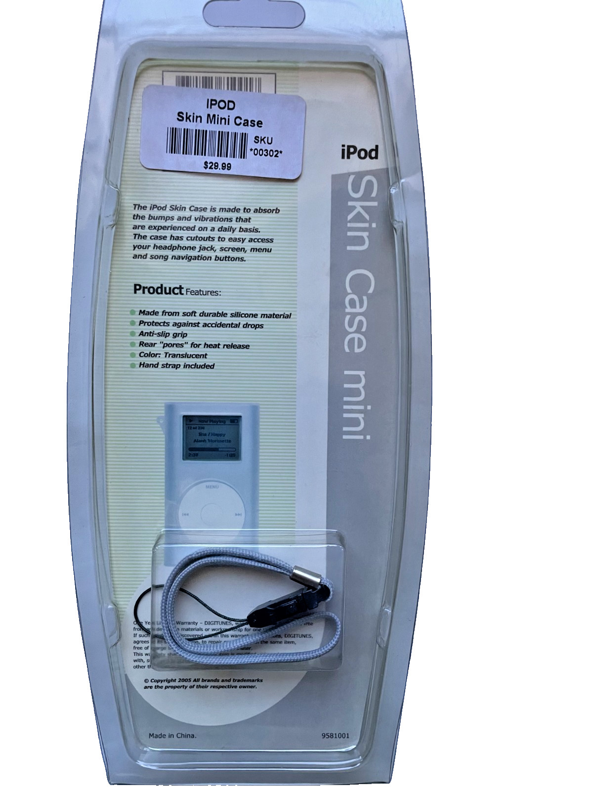 Apple iPod Mini 1st 2nd Generation White Silicone Case w' strap -SET OF 2