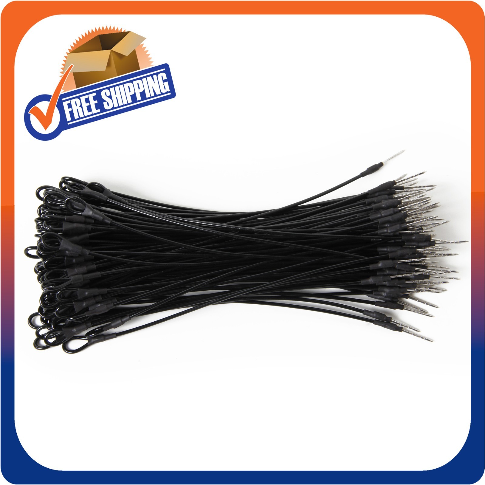 100 LANYARD WIRE LOOP TO PIN 7" FOR MINI TAG EAS SECURITY CHECKPOINT SYSTEMS