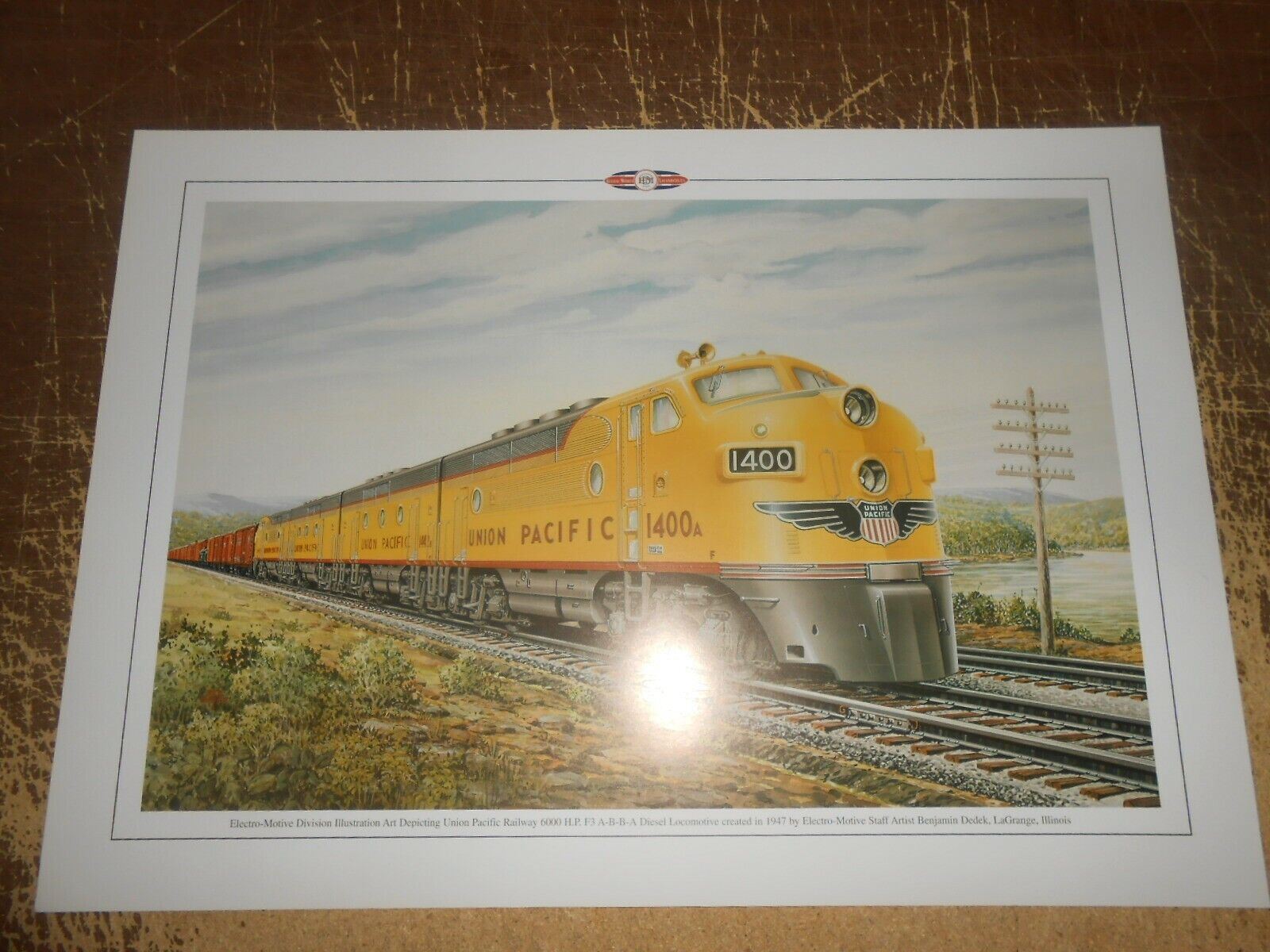 Emd Electro Motive Union Pacific F3 ABBA Freight Train Poster 24 X 17