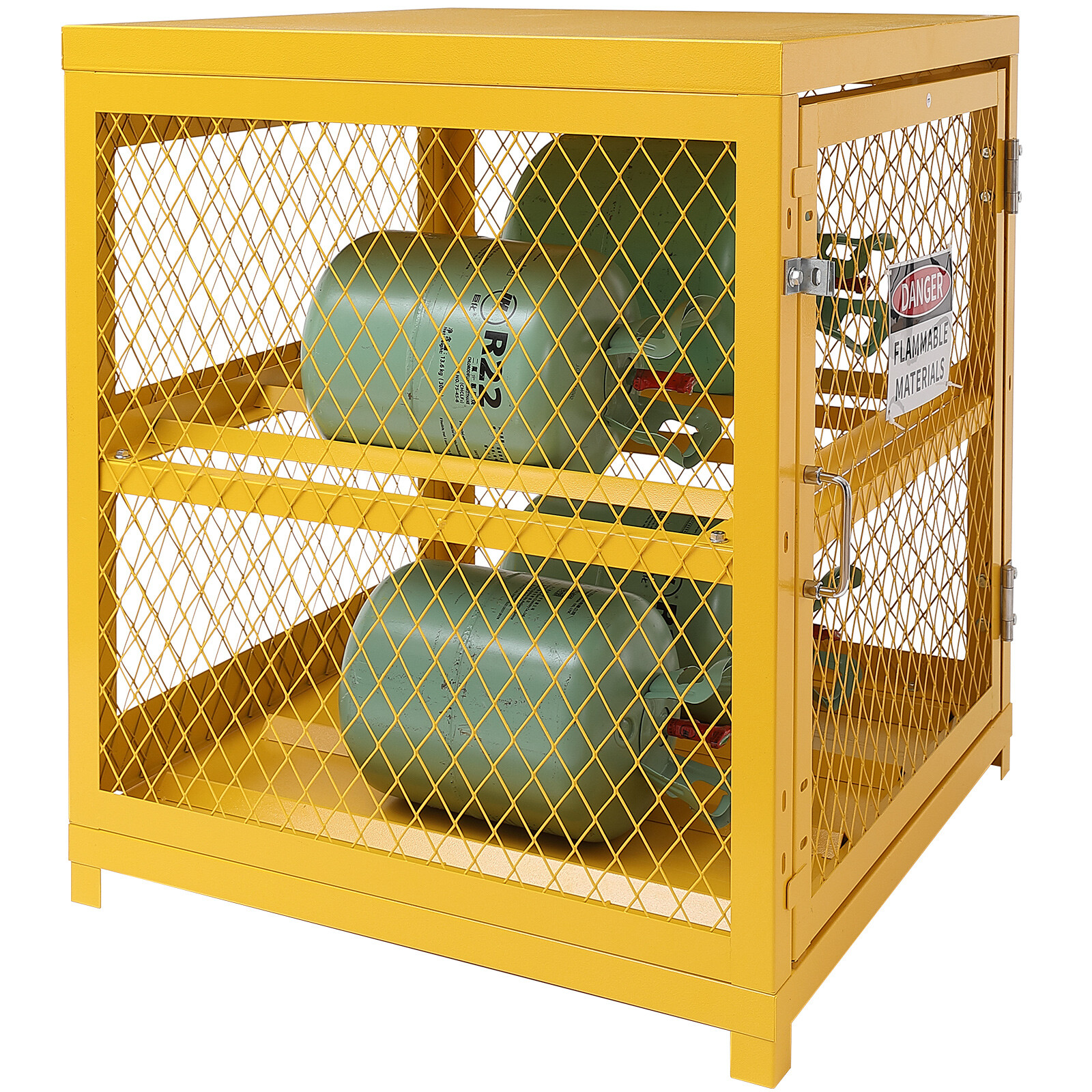 VEVOR Horizontal Cylinder Storage Cabinet 4x33lb Capacity Propane Storage Cage