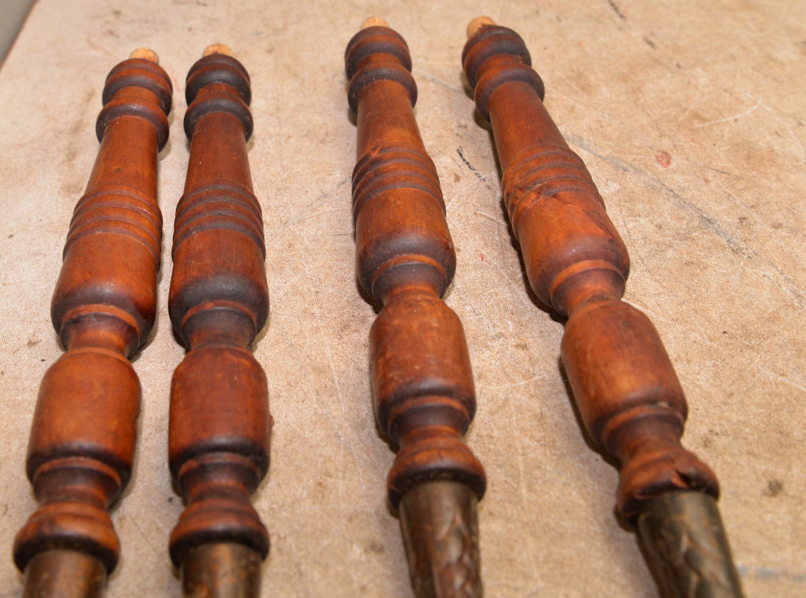 4 eagle claw brass glass ball piano stool legs collectible antique parts lot