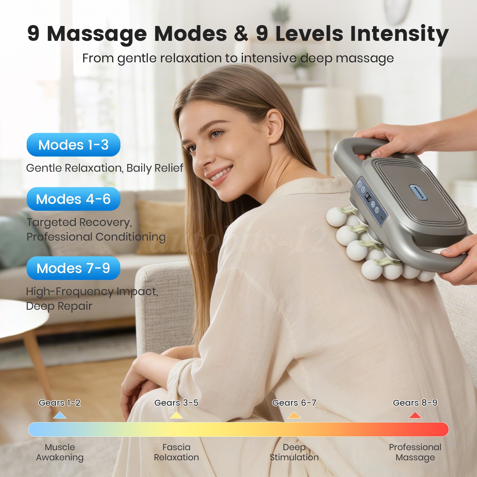 9 Modes Massage Gun Deep Tissue Percussion Massager Speed Muscle Vibrating Relax