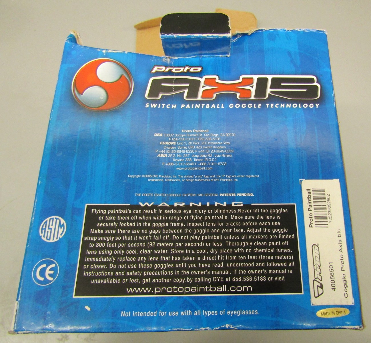 Proto Axis Paintball Mask Goggle - Black/Blue