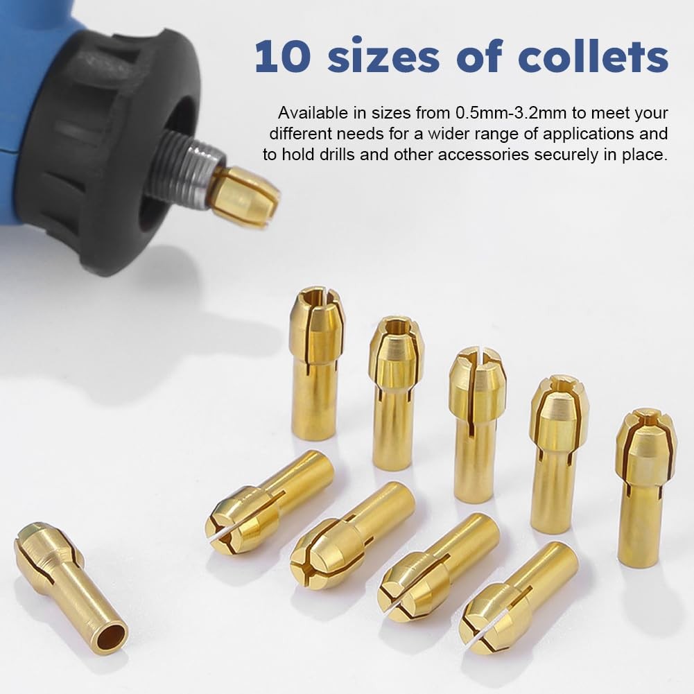 28pcs/set Drill Chuck Collet for Dremel, 1/32 To 1/8inch Drill Chuck Collet S...