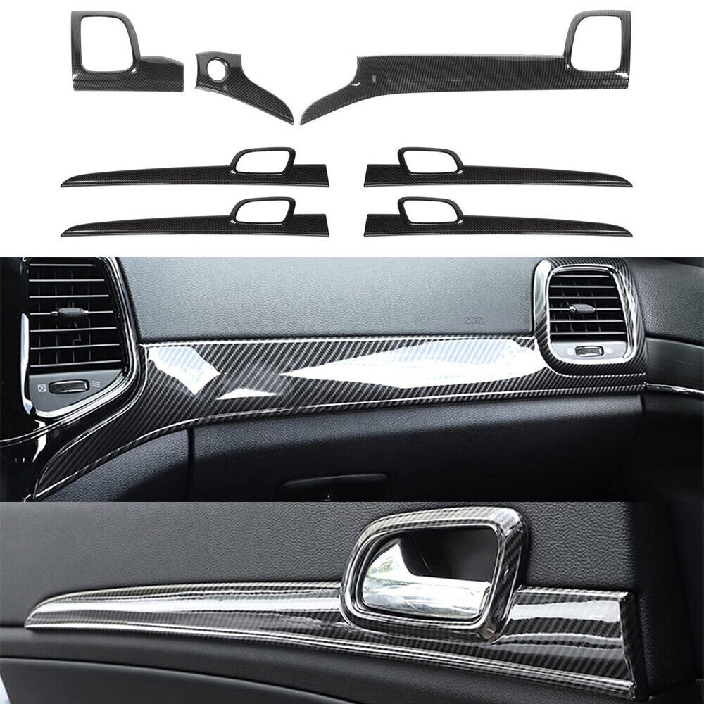 Dash Panel & Door Handle Cover Kit Interior Trim for 2014-20 Jeep Grand Cherokee